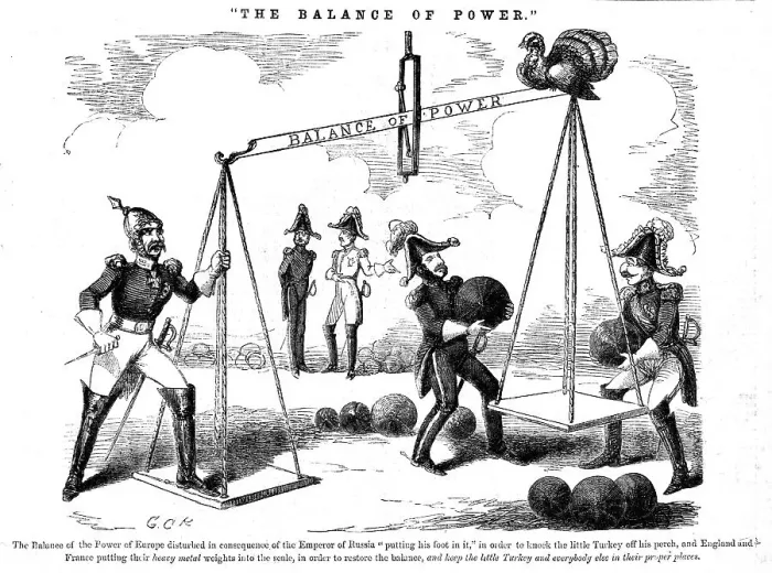 Framed Print : The Balance of Power, 1854. Creator: George Cruikshank Framed Print : The Balance of Power, 1854. Creator: George Cruikshank