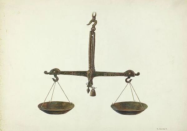 Balance Scales, c. 1939. Creator: Ruth Buker