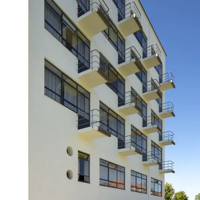 Framed Print : Balconies. The Bauhaus building, Dessau, Germany, 2018. Artist: Alan John Ainsworth Framed Print : Balconies. The Bauhaus building, Dessau, Germany, 2018. Artist: Alan John Ainsworth