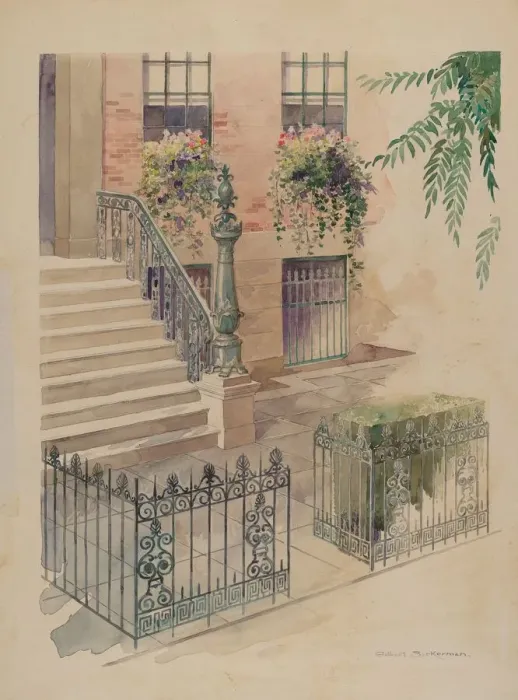 Framed Print : Balcony, 1935 / 1942. Creator: Gilbert Sackerman Framed Print : Balcony, 1935 / 1942. Creator: Gilbert Sackerman