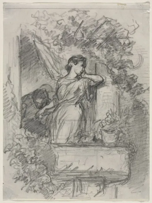 Framed Print : On the Balcony. Creator: Celestin Francois Nanteuil (French, 1813-1873) Framed Print : On the Balcony. Creator: Celestin Francois Nanteuil (French, 1813-1873)