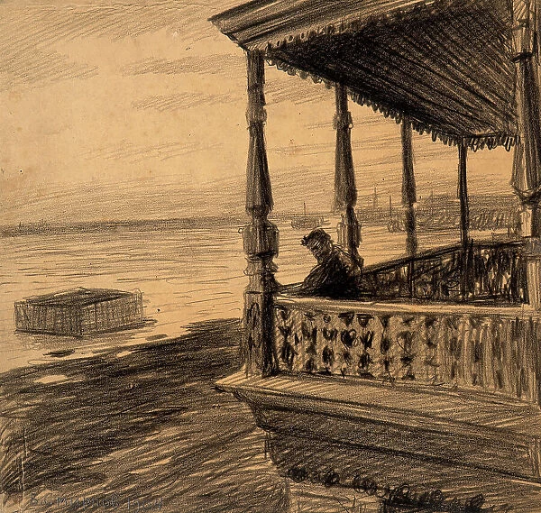 Balcony above the Irtysh River in Omsk, 1904. Creator: Boris Vasilievich Smirnov