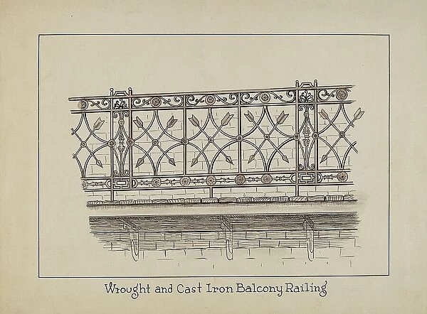 Balcony Railing, c. 1936. Creator: Lucien Verbeke