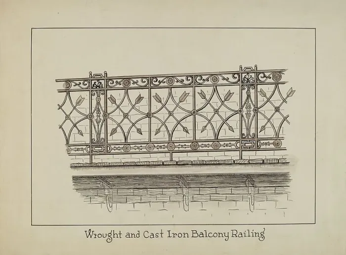 Framed Print : Balcony Railing, c. 1936. Creator: Lucien Verbeke Framed Print : Balcony Railing, c. 1936. Creator: Lucien Verbeke