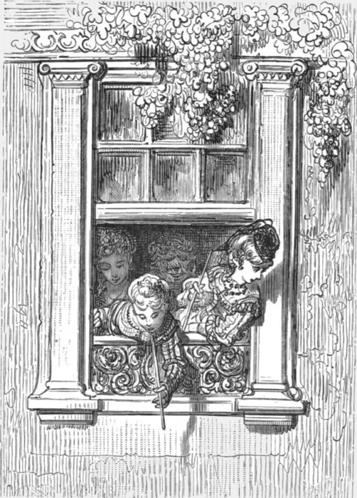 Framed Print : A Balcony Scene, 1872. Creator: Gustave Doré Framed Print : A Balcony Scene, 1872. Creator: Gustave Doré