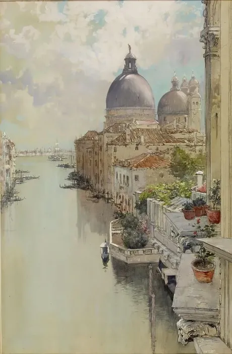 Framed Print : Over a Balcony, View of the Grand Canal, Venice, c1897. Creator: Francis Hopkinson Smith. Over a Balcony, View of the Grand Canal, Venice, c1897. Creator: Francis Hopkinson Smith Framed Print : Over a Balcony, View of the Grand Canal, Venice, c1897. Creator: Francis Hopkinson Smith. Over a Balcony, View of the Grand Canal, Venice, c1897. Creator: Francis Hopkinson Smith