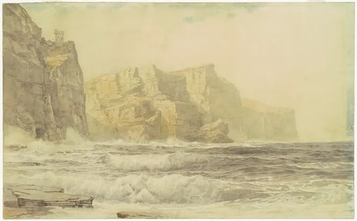 Framed Print : Baldart Castle, Kilkee, County Clare, Ireland, 1892. Creator: William Trost Richards