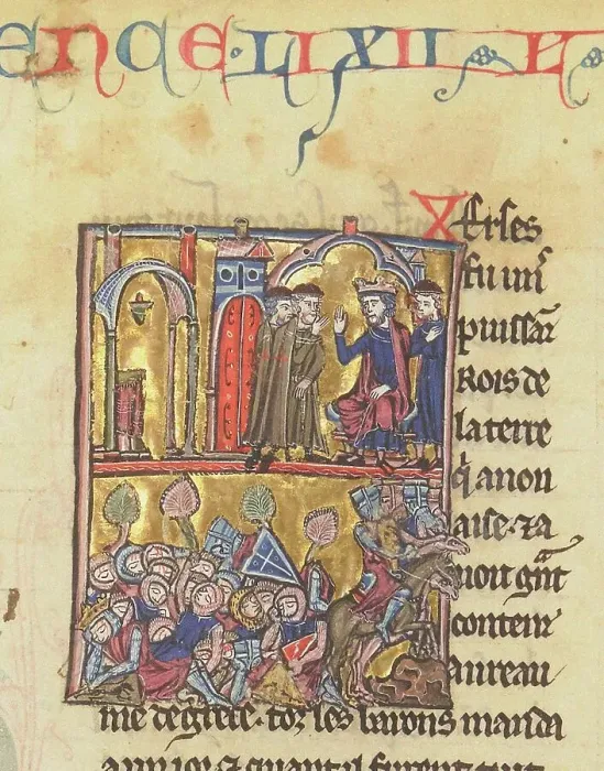 Framed Print : Baldwin II and Templars. Miniature from the Historia by William of Tyre, 13th century. Creator: Anonymous. Baldwin II and Templars. Miniature from the Historia by William of Tyre, 13th century. Creator: Anonymous Framed Print : Baldwin II and Templars. Miniature from the Historia by William of Tyre, 13th century. Creator: Anonymous. Baldwin II and Templars. Miniature from the Historia by William of Tyre, 13th century. Creator: Anonymous
