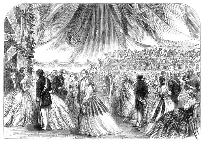 Framed Print : Ball on board H.M.S. Victory, At Portsmouth, at the Centenary Festival of the ship, 1865. Creator: Unknown Framed Print : Ball on board H.M.S. Victory, At Portsmouth, at the Centenary Festival of the ship, 1865. Creator: Unknown