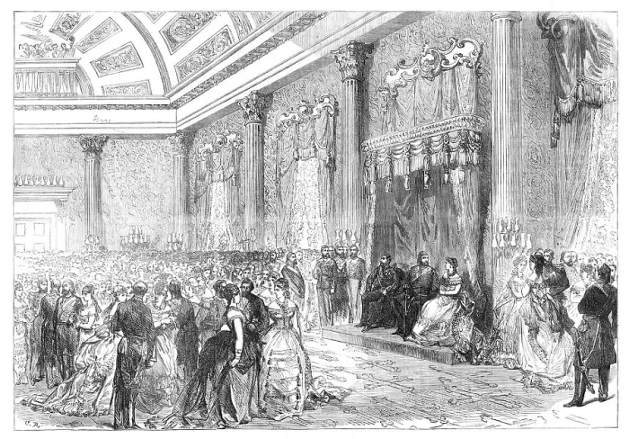 Framed Print : Ball at the British Embassy, Constantinople, in honour of the Prince and Princess of Wales, 1869. Creator: Unknown Framed Print : Ball at the British Embassy, Constantinople, in honour of the Prince and Princess of Wales, 1869. Creator: Unknown