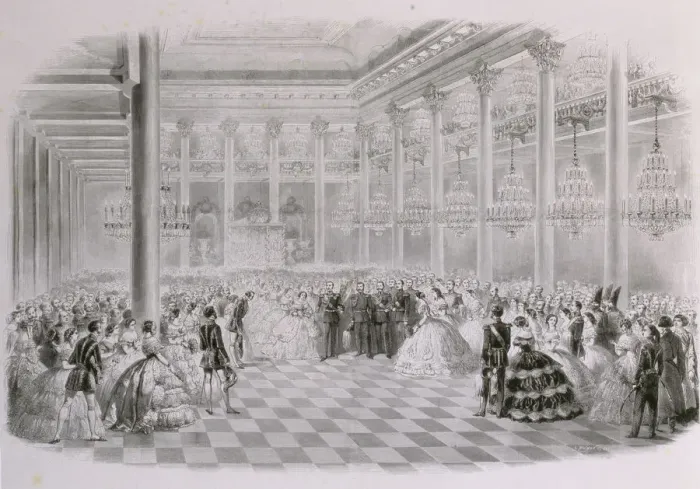 Framed Print : Ball in the Hall of the Russian Assembly of Nobility on the occasion of the coronation of Emperor Al Artist: Zichy, Mihaly (1827-1906) Framed Print : Ball in the Hall of the Russian Assembly of Nobility on the occasion of the coronation of Emperor Al Artist: Zichy, Mihaly (1827-1906)