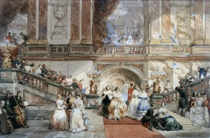 Framed Print : Ball at the Hotel de Ville, 1860. Artist: Eugene Louis Lami Framed Print : Ball at the Hotel de Ville, 1860. Artist: Eugene Louis Lami