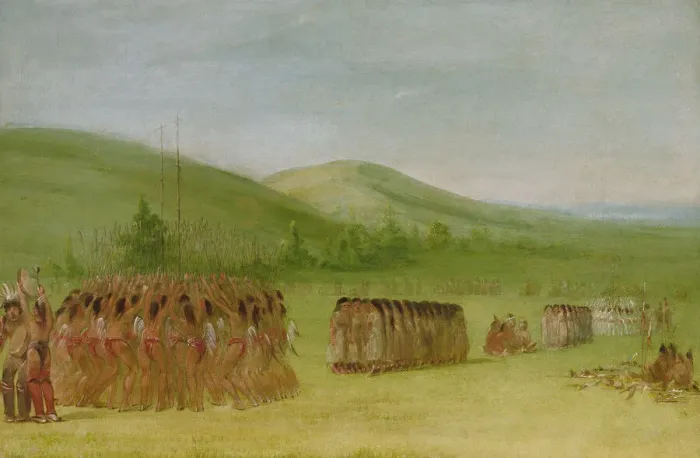 Framed Print : Ball-play Dance, Choctaw, 1834-1835. Creator: George Catlin Framed Print : Ball-play Dance, Choctaw, 1834-1835. Creator: George Catlin