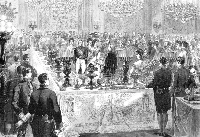 Framed Print : Ball Supper in the Galerie de Diane, at the Tuileries, 1869. Creator: Unknown Framed Print : Ball Supper in the Galerie de Diane, at the Tuileries, 1869. Creator: Unknown