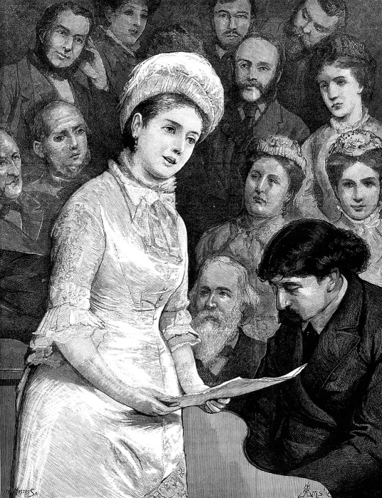 Framed Print : A Ballad Concert, 1880. Creator: W. I. Mosses Framed Print : A Ballad Concert, 1880. Creator: W. I. Mosses