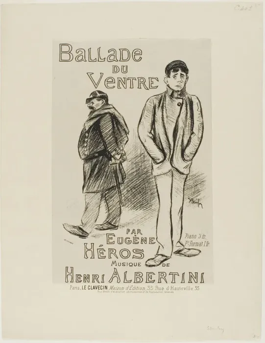 Framed Print : Ballade du Ventre, 1892. Creator: Theophile Alexandre Steinlen Framed Print : Ballade du Ventre, 1892. Creator: Theophile Alexandre Steinlen