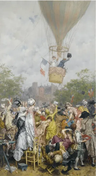 Framed Print : Balloon Ascent. Artist: Kaemmerer, Frederik Hendrik (1839-1902) Framed Print : Balloon Ascent. Artist: Kaemmerer, Frederik Hendrik (1839-1902)