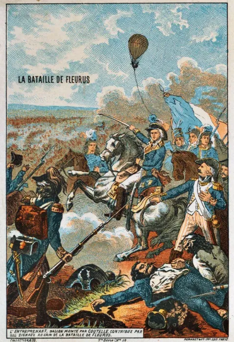 Framed Print : The balloon Entreprenant, flown by Coutelle, at the Battle of Fleurus, 1794 (1890s) Framed Print : The balloon Entreprenant, flown by Coutelle, at the Battle of Fleurus, 1794 (1890s)
