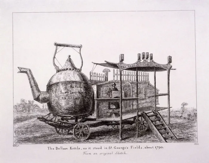 Framed Print : The Balloon Kettle, St Georges Fields, Southwark, London, 1852 Framed Print : The Balloon Kettle, St Georges Fields, Southwark, London, 1852