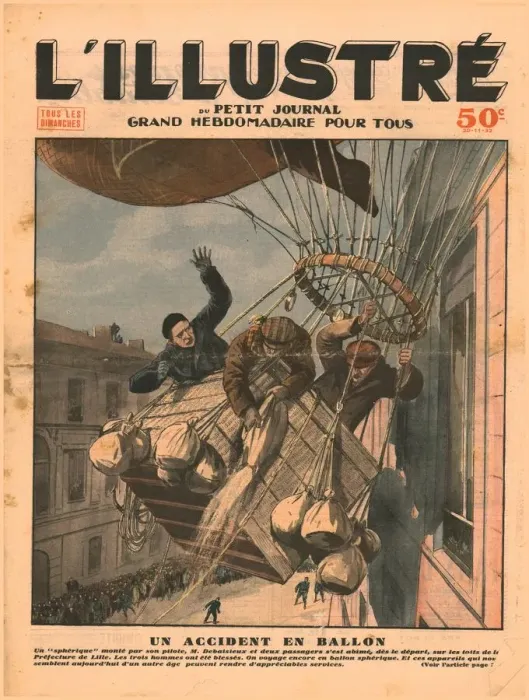 Framed Print : A ballooning accident, 1932. Creator: Unknown Framed Print : A ballooning accident, 1932. Creator: Unknown