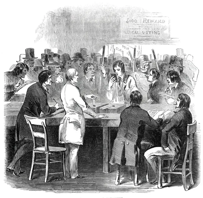 Framed Print : Balloting for president, 1844. Creator: Smyth Framed Print : Balloting for president, 1844. Creator: Smyth