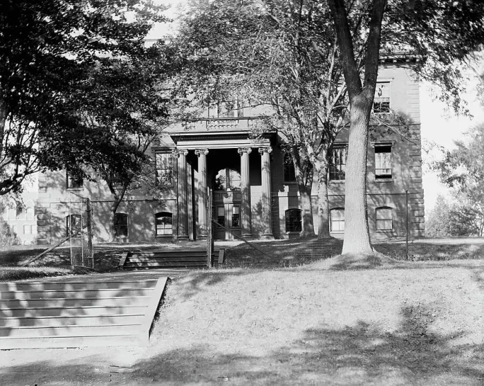 Framed Print : Ballou Hall, Tufts College, Medford, between 1900 and 1906. Creator: Unknown Framed Print : Ballou Hall, Tufts College, Medford, between 1900 and 1906. Creator: Unknown
