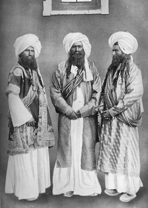 Framed Print : Three Balochi chiefs, 1902. Artist: F Bremner Framed Print : Three Balochi chiefs, 1902. Artist: F Bremner