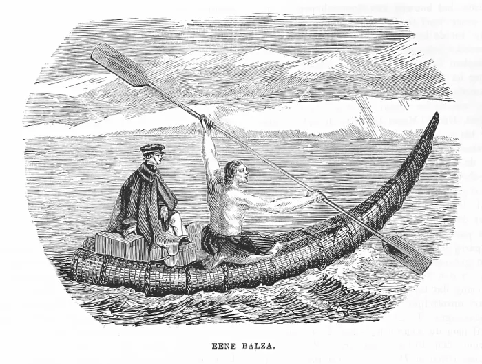 Framed Print : A balsa, 1839. Creator: Unknown Framed Print : A balsa, 1839. Creator: Unknown