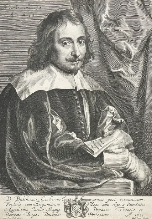 Framed Print : Balthasar Gerbier. From Icones principum virorum ('The Iconography'), after 1641. Creator: Paulus Pontius