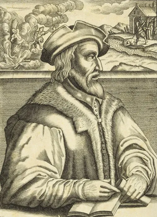Framed Print : Balthasar Hubmaier, burned for heresy in Vienna, 1609 Framed Print : Balthasar Hubmaier, burned for heresy in Vienna, 1609