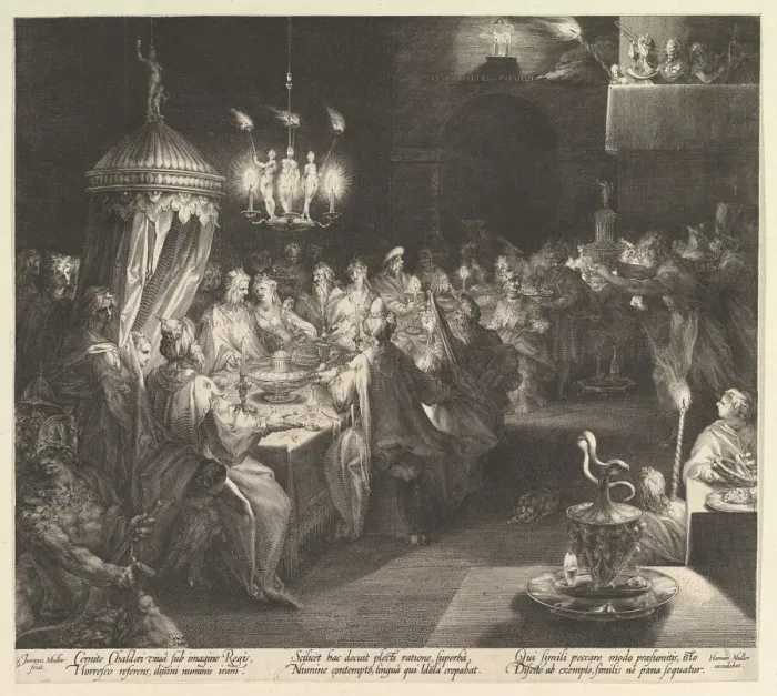 Framed Print : Balthazars Feast, ca. 1624. Creator: Jan Muller Framed Print : Balthazars Feast, ca. 1624. Creator: Jan Muller
