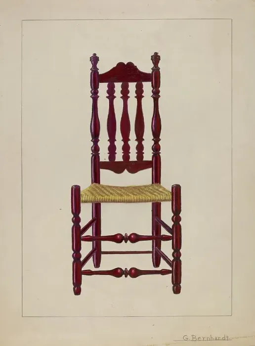 Framed Print : Baluster Back Chair, c. 1936. Creator: Gerald Bernhardt Framed Print : Baluster Back Chair, c. 1936. Creator: Gerald Bernhardt