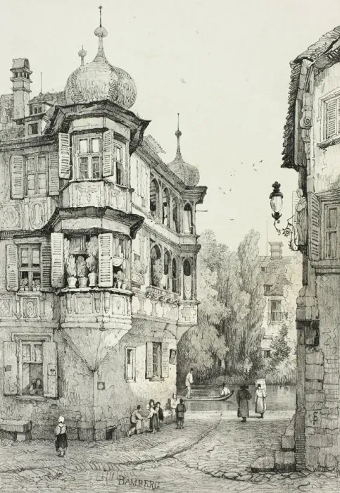 Framed Print : Bamberg, 1833. Creator: Samuel Prout Framed Print : Bamberg, 1833. Creator: Samuel Prout
