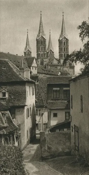 Framed Print : Bamberg - The Devils Ditch with the Cathedral Towers, 1931. Artist: Kurt Hielscher Framed Print : Bamberg - The Devils Ditch with the Cathedral Towers, 1931. Artist: Kurt Hielscher
