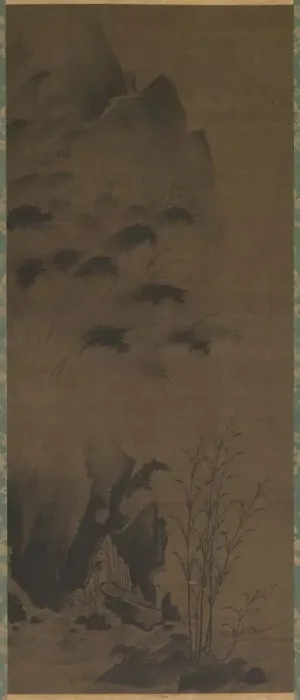 Framed Print : Bamboo in Rain; Bamboo in Wind, early 1500s. Creator: Genga (Japanese) Framed Print : Bamboo in Rain; Bamboo in Wind, early 1500s. Creator: Genga (Japanese)