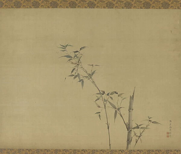 Bamboo stems with branches and foliage, Edo period, 19th century. Creator: Kishi Ganku