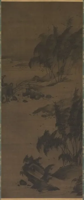 Framed Print : Bamboo in Wind, early 1500s. Creator: Genga (Japanese), attributed to Framed Print : Bamboo in Wind, early 1500s. Creator: Genga (Japanese), attributed to