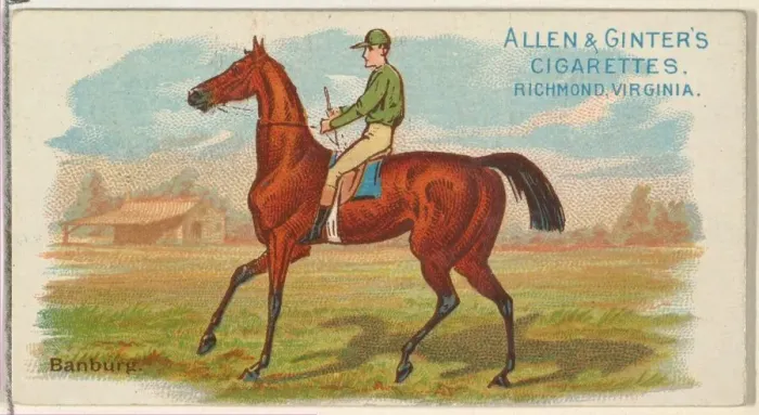 Framed Print : Banburg, from The Worlds Racers series (N32) for Allen & Ginter Cigarettes, 1888 Framed Print : Banburg, from The Worlds Racers series (N32) for Allen & Ginter Cigarettes, 1888