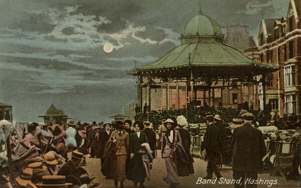 Band stand, Hastings, Sussex, c1914.Artist: Milton