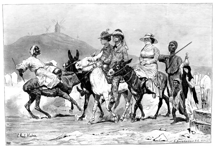 Framed Print : A Band of Tourists, Egypt, 1881. Artist: R Brandamour Framed Print : A Band of Tourists, Egypt, 1881. Artist: R Brandamour