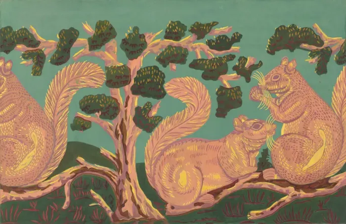Framed Print : Bandbox Design - Squirrels, c. 1938. Creator: Isabella Ruth Doerfler Framed Print : Bandbox Design - Squirrels, c. 1938. Creator: Isabella Ruth Doerfler