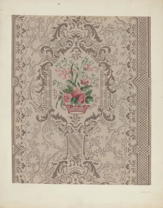Framed Print : Bandbox (Wall Paper), c. 1939. Creator: Gilbert Sackerman Framed Print : Bandbox (Wall Paper), c. 1939. Creator: Gilbert Sackerman