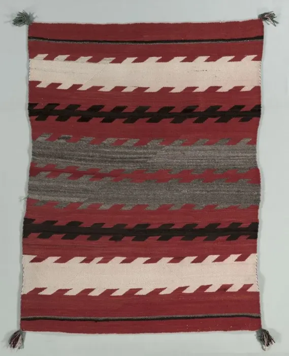Framed Print : Banded Rug, c. 1890-1900. Creator: Unknown Framed Print : Banded Rug, c. 1890-1900. Creator: Unknown