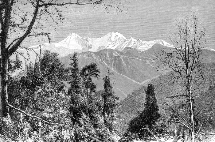 Framed Print : The Banderpunch mountains, India, 1895. Artist: Charles Barbant Framed Print : The Banderpunch mountains, India, 1895. Artist: Charles Barbant