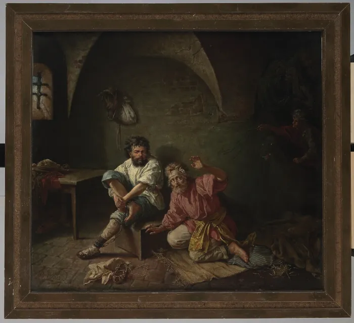 Framed Print : Bandits in Prison, 1877. Creator: Ignacy Jasinski Framed Print : Bandits in Prison, 1877. Creator: Ignacy Jasinski