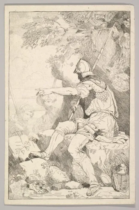 Framed Print : Banditti Taking His Post, late 18th century. Creator: Unknown Framed Print : Banditti Taking His Post, late 18th century. Creator: Unknown
