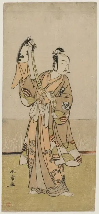 Framed Print : Bando Hikosaburo III Holding a Hand Pupper, mid 1770s. Creator: Katsukawa Shunsho (Japanese Framed Print : Bando Hikosaburo III Holding a Hand Pupper, mid 1770s. Creator: Katsukawa Shunsho (Japanese