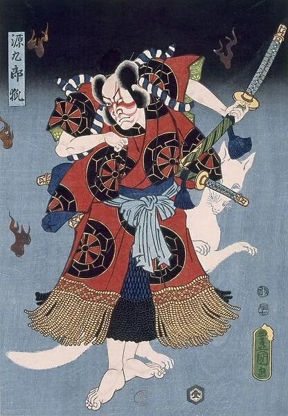 Bando Kamezo as Yokawa Kakuhan in a Scene from Sembonzakura, pub. 1856