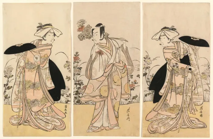Framed Print : Bando Mitsugoro II as Tennen no Mansaku-kitsune and Ichikawa Monnosuke III as Nikaido... 1778. Creator: Torii Kiyonaga Framed Print : Bando Mitsugoro II as Tennen no Mansaku-kitsune and Ichikawa Monnosuke III as Nikaido... 1778. Creator: Torii Kiyonaga