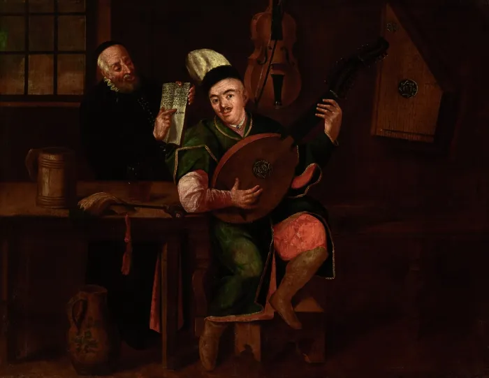 Framed Print : Bandura Player with a Jew, c1800. Creator: Michal Stachowicz Framed Print : Bandura Player with a Jew, c1800. Creator: Michal Stachowicz
